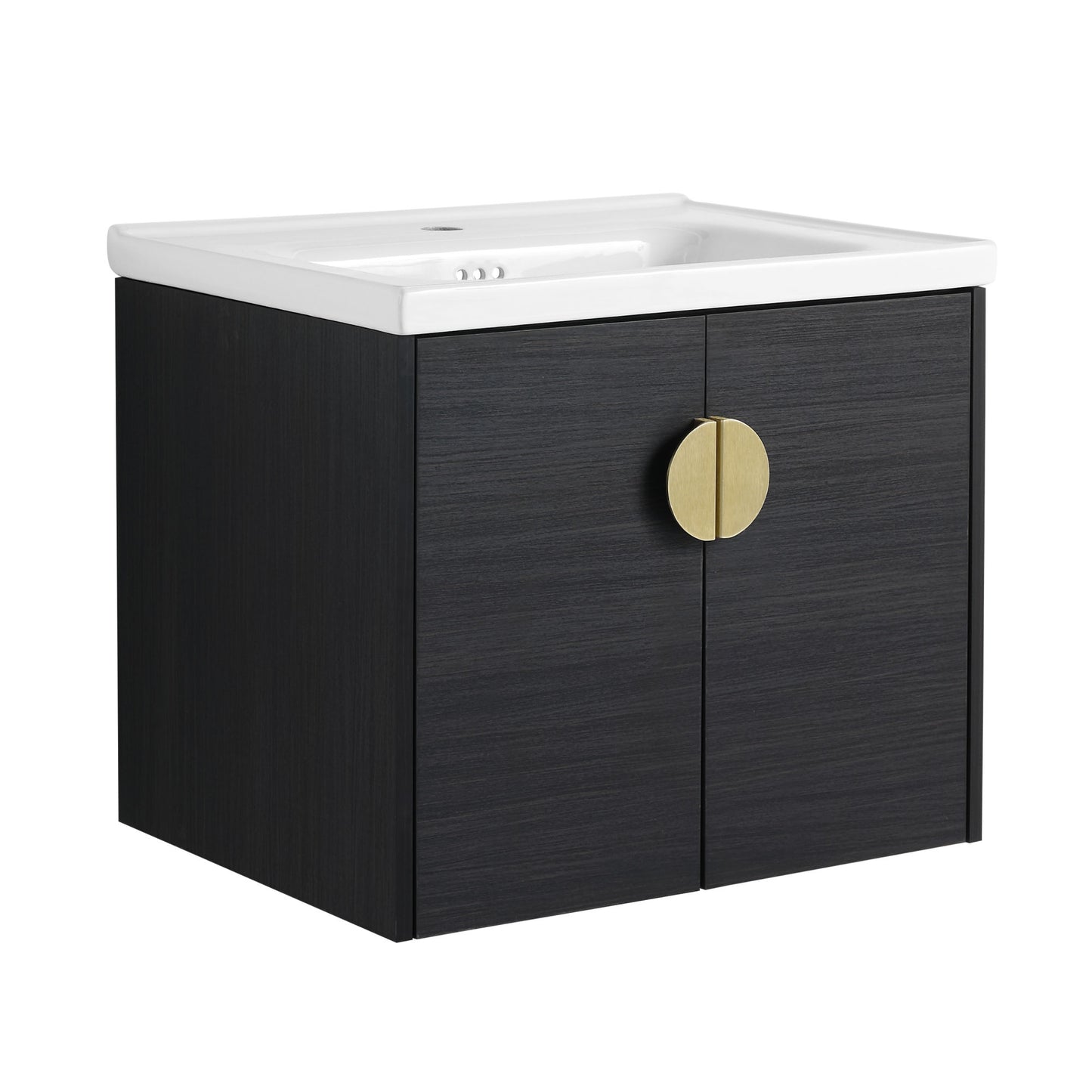 24" Black floating vanity