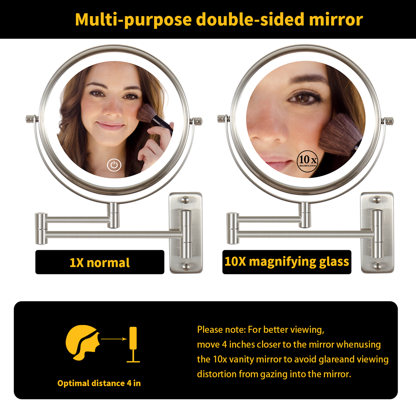 8 Inch Wall-Mounted Mirror