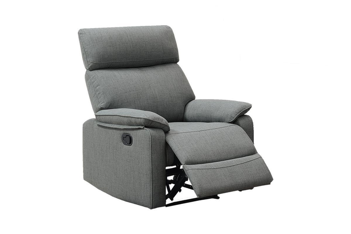 Gray Burlap Fabric Recliner