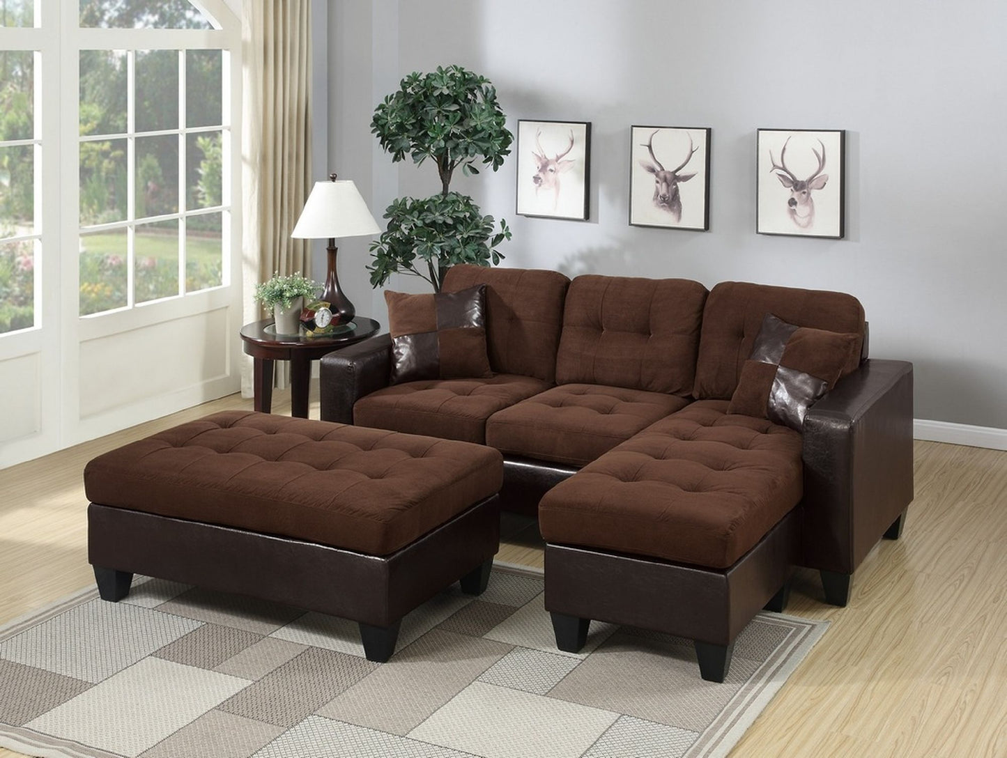 Chocolate Plush Microfiber Sofa