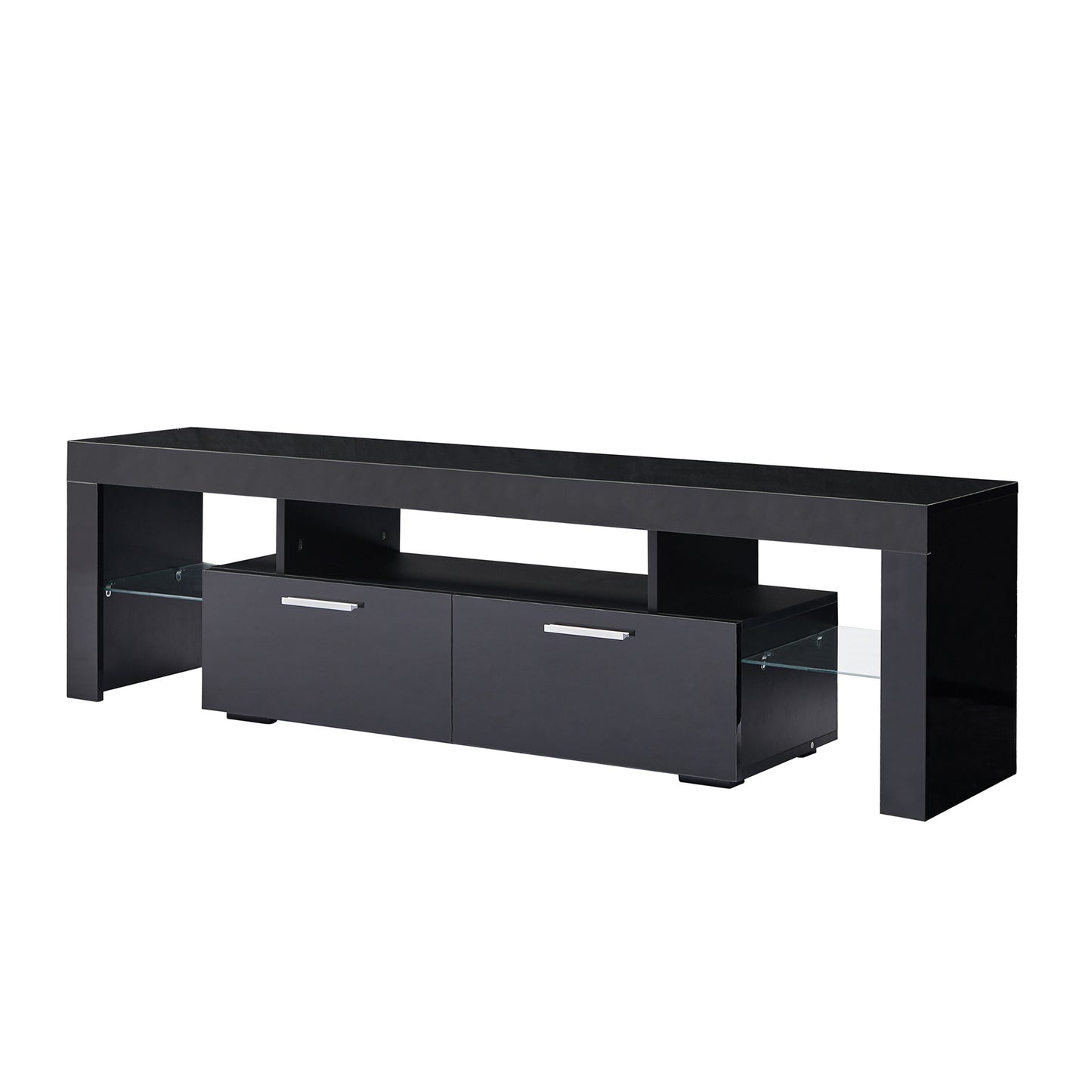 Black morden TV Stand with LED Lights;