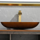 Handmade Glass Vessel Sink  with gold Faucet