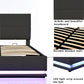 Black Bed Frame With LED and storage