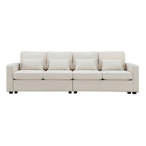 104\\\" 4-Seater Modern Linen Fabric Sofa