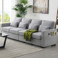 104\\\" 4-Seater Modern Linen Fabric Sofa