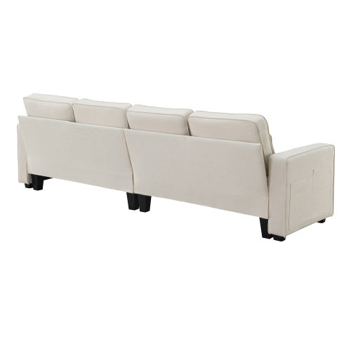 104\\\" 4-Seater Modern Linen Fabric Sofa