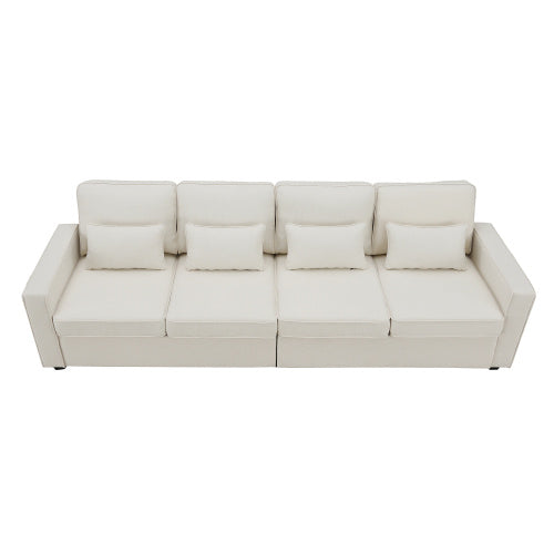 104\\\" 4-Seater Modern Linen Fabric Sofa