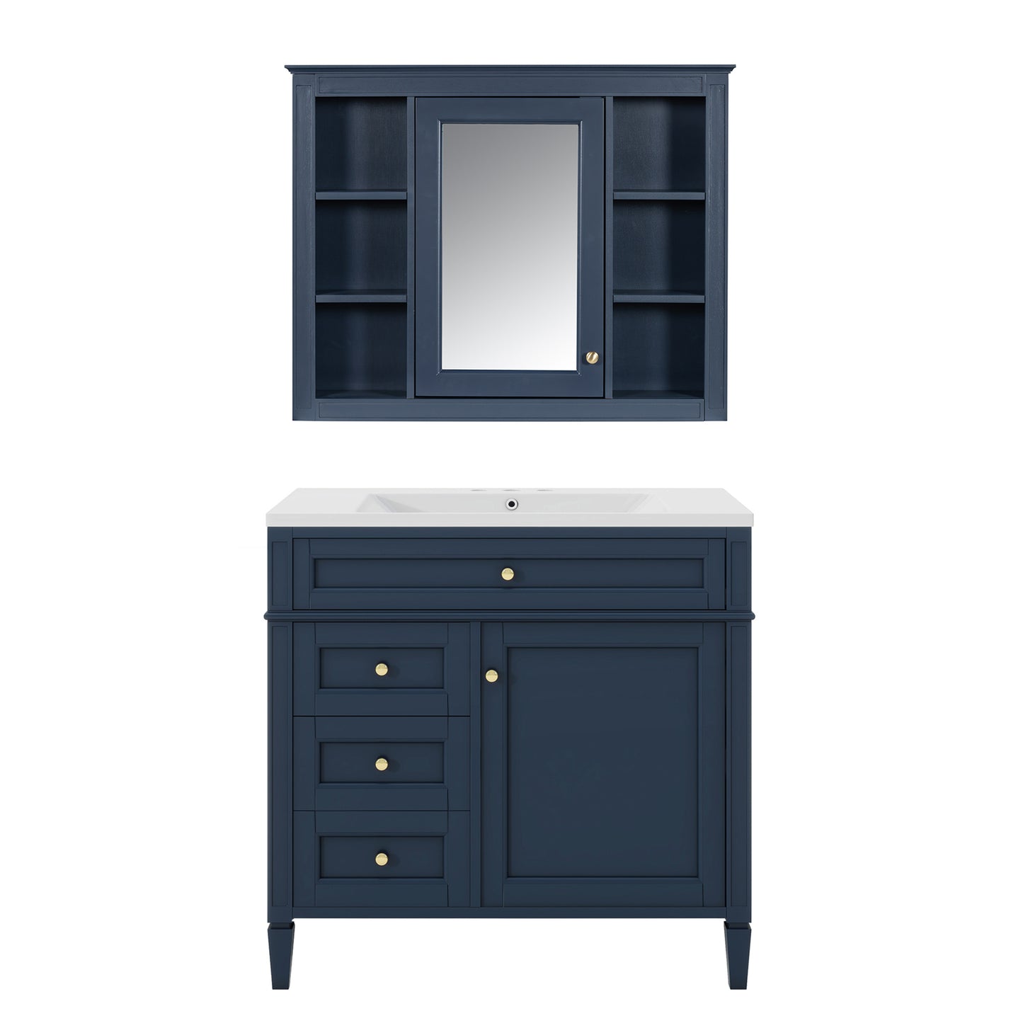 36'' Royal Blue Vanity with Medicine Cabinet