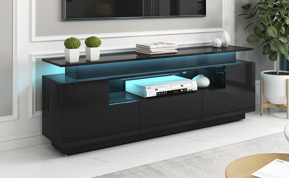 Modern, Stylish Functional LED, TV stand  up to 75\"