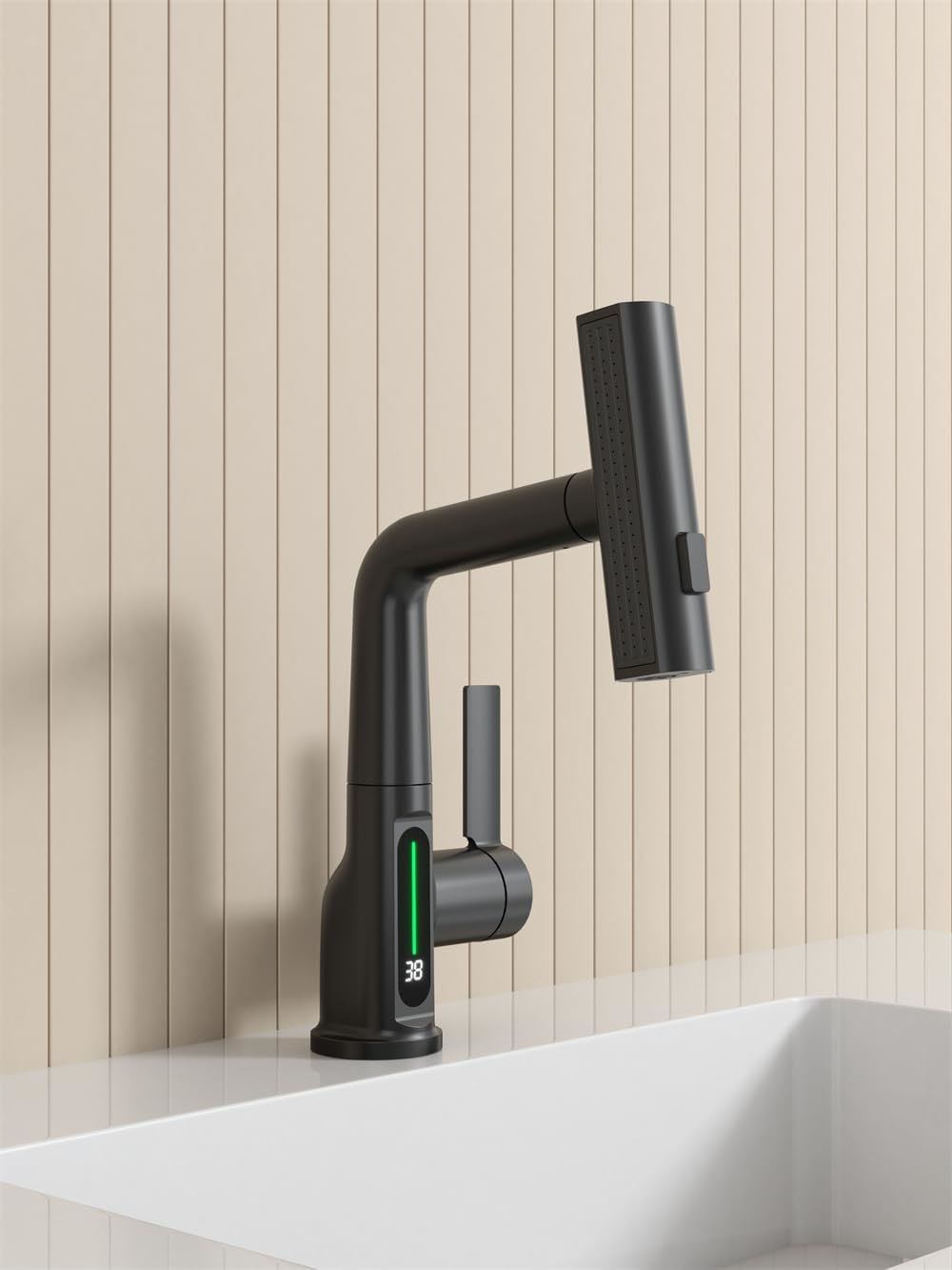 Pull-Out Lift LED Faucet