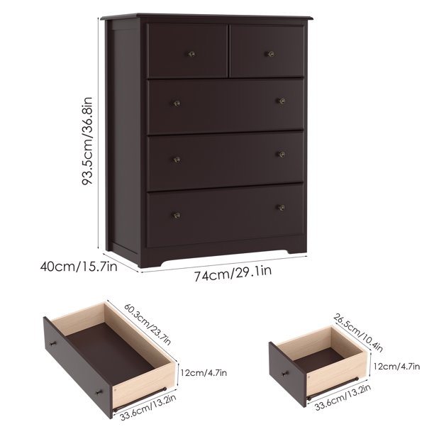 Modern Dresser of 5 Drawers