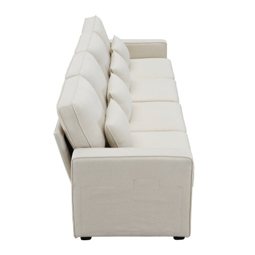 104\\\" 4-Seater Modern Linen Fabric Sofa