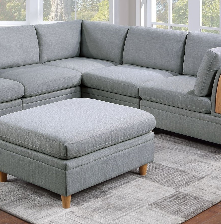 6pc Modular Sofa Set Light Grey