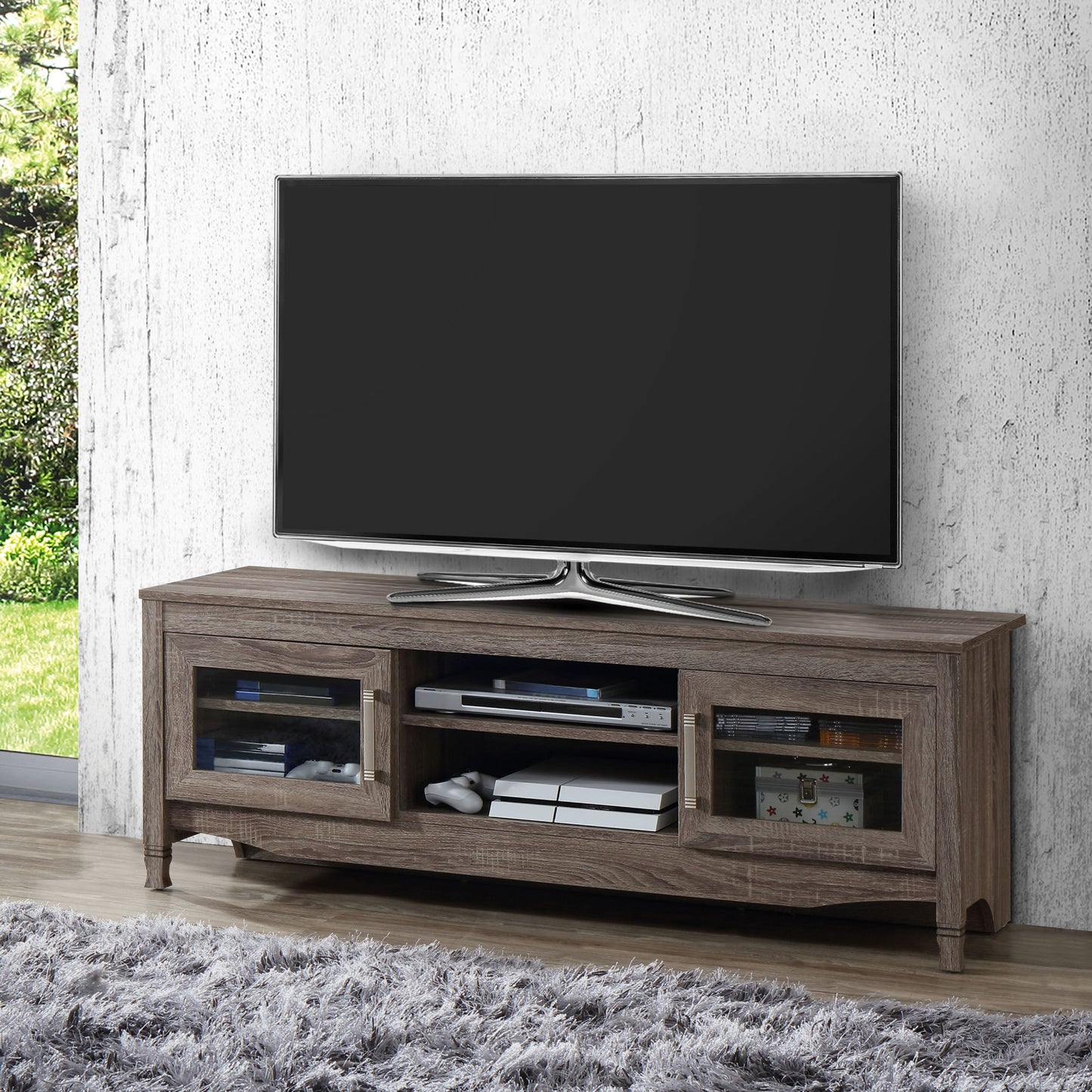 Techni  Grey Driftwood TV Stand