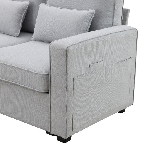 104\\\" 4-Seater Modern Linen Fabric Sofa