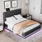 Black Bed Frame With LED and storage