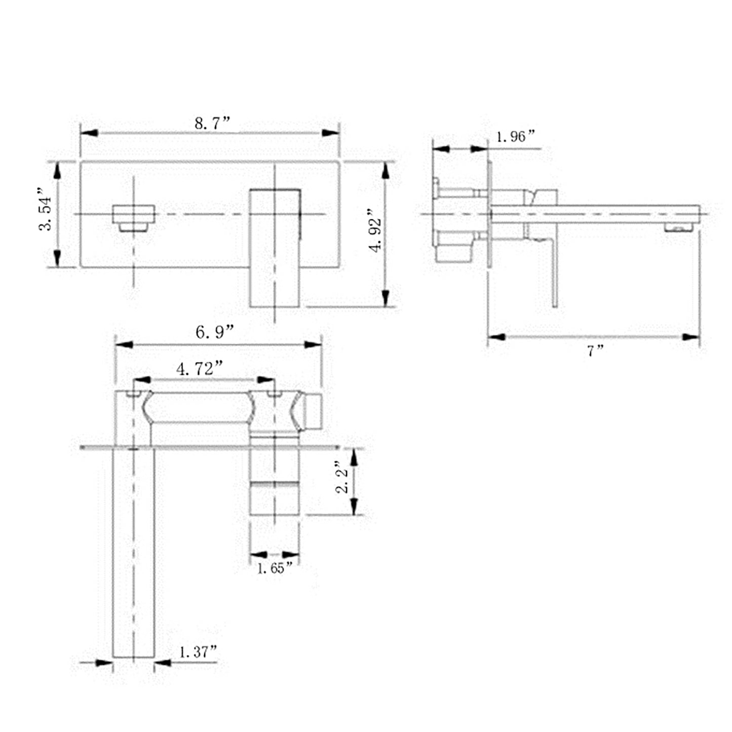 Wall Mounted Straight Faucet