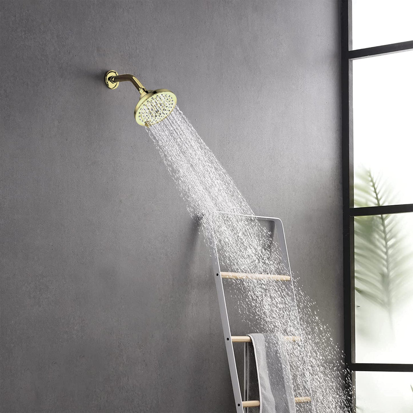 6 Spray Settings High Pressure Shower Head Gold