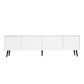 Modern White TV Stand;  16 Colors LED TV Stand w/Remote Control Lights