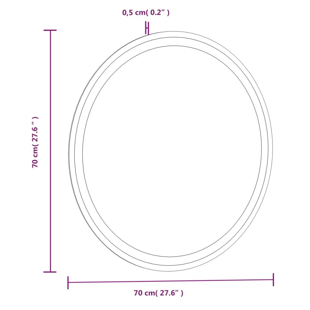 LED Mirror 27.6" Round