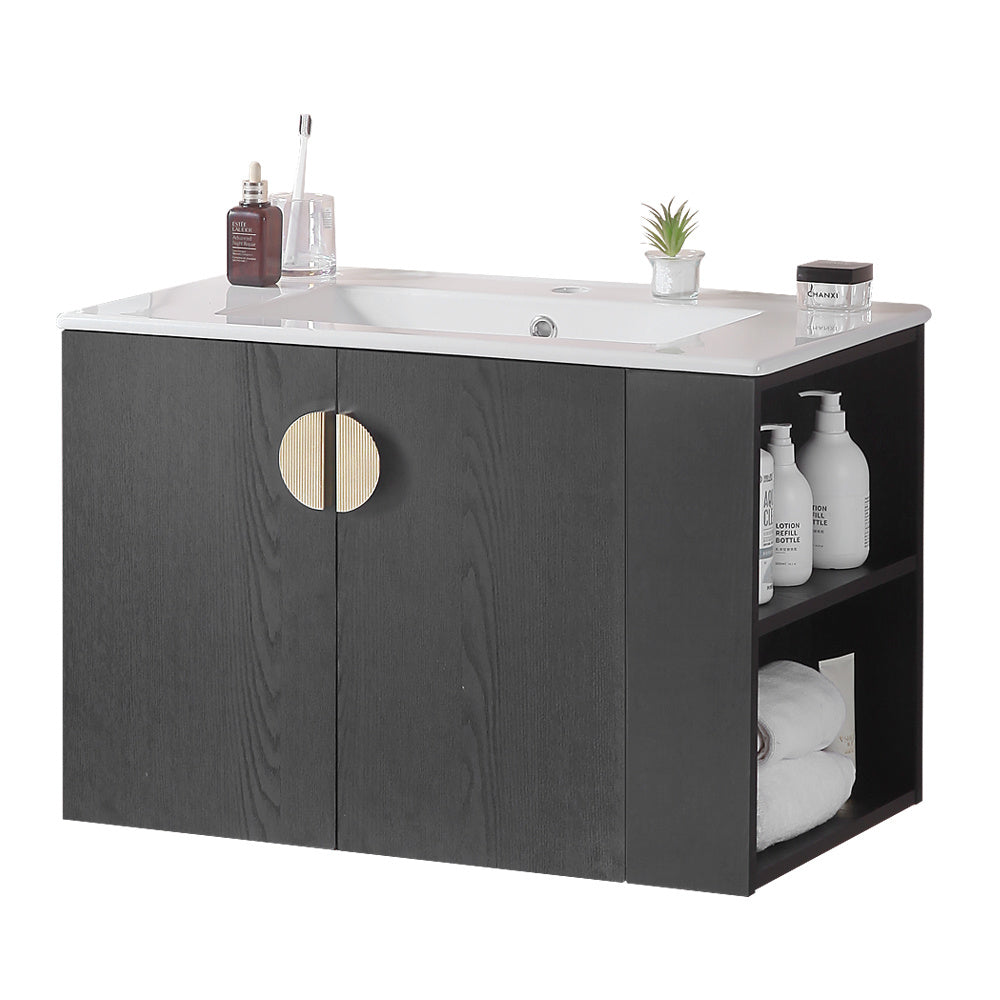 30" Vanity Solid Wood Black