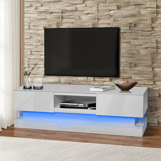 White TV stand Classic with LED