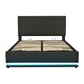 Black Bed Frame With LED and storage