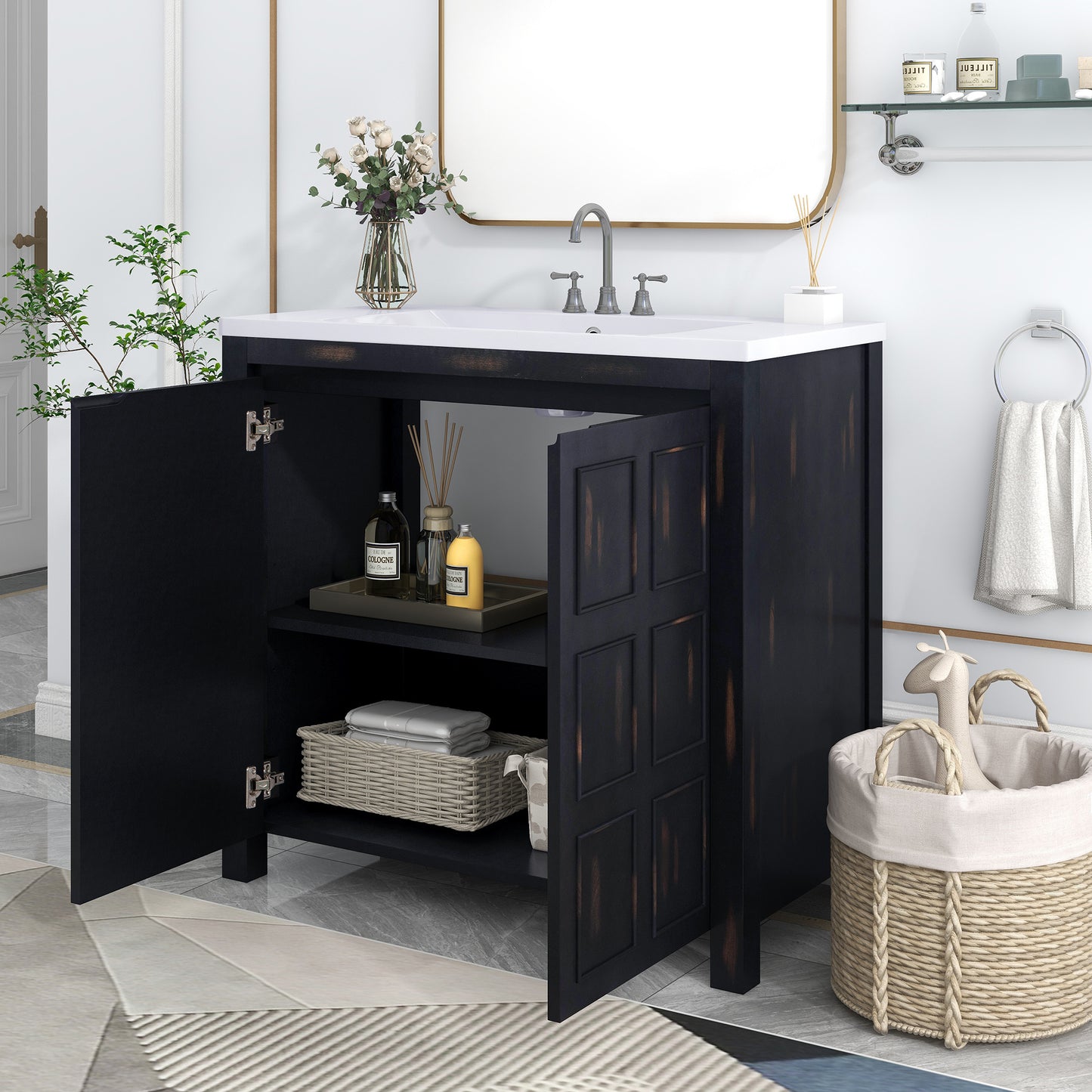 36"  Retro Espresso Vanity