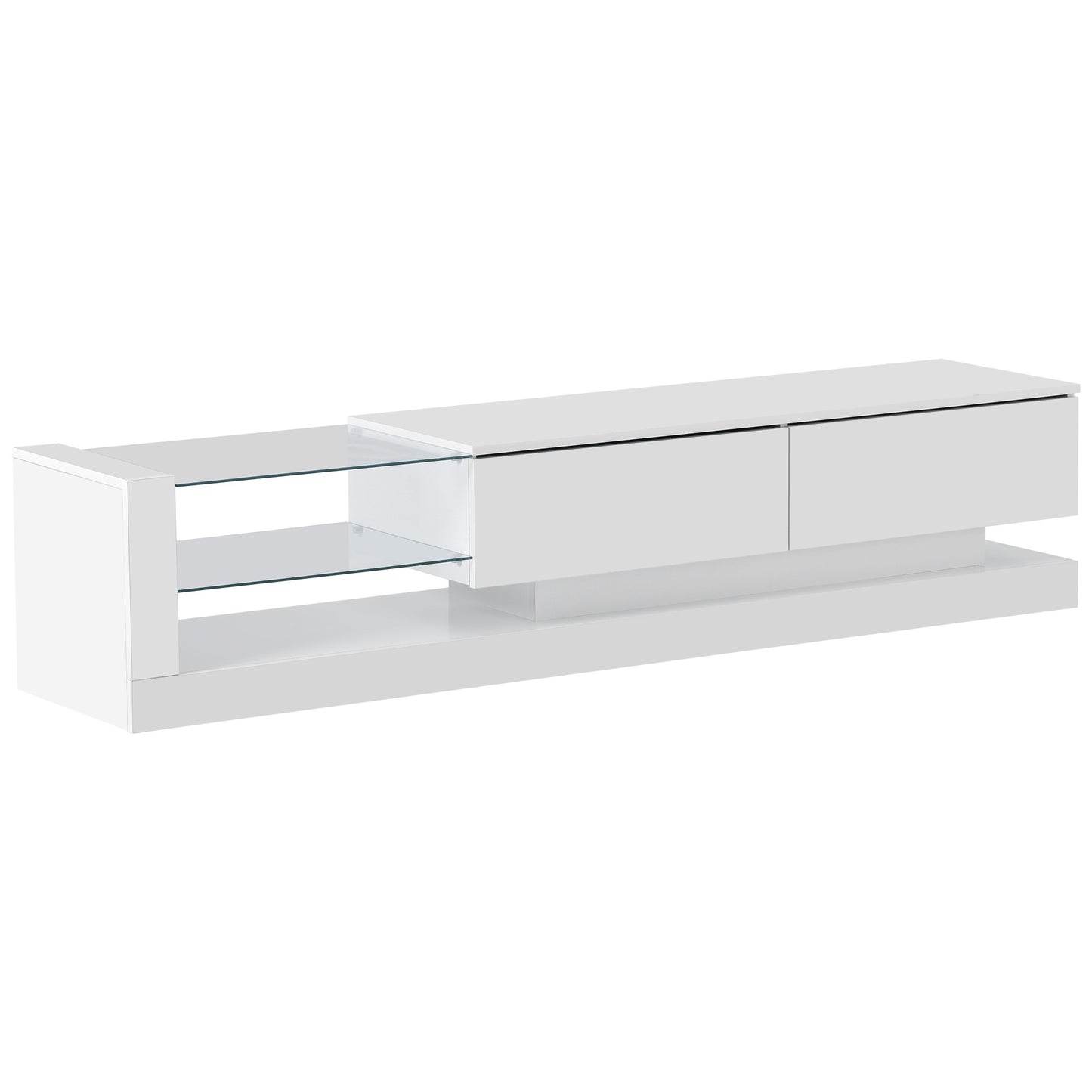 Two Media Storage, up to 75 Inch TV stand with LED