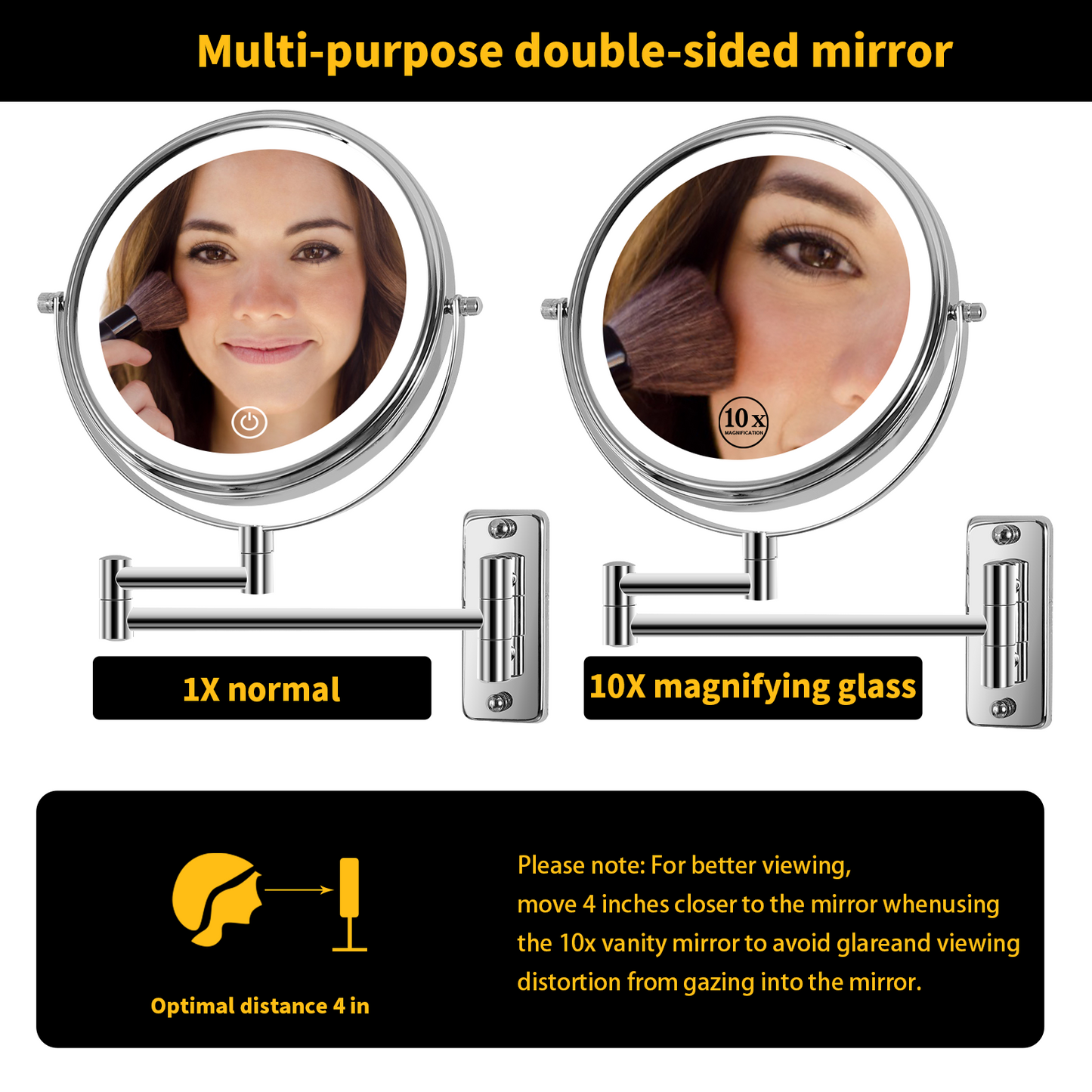 8 Inch Wall-Mounted Mirror