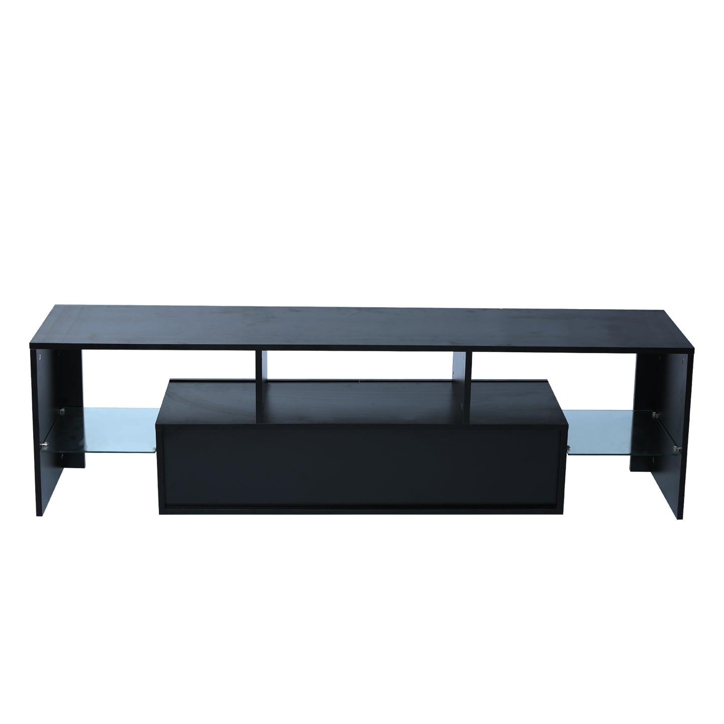 Black morden TV Stand with LED Lights;