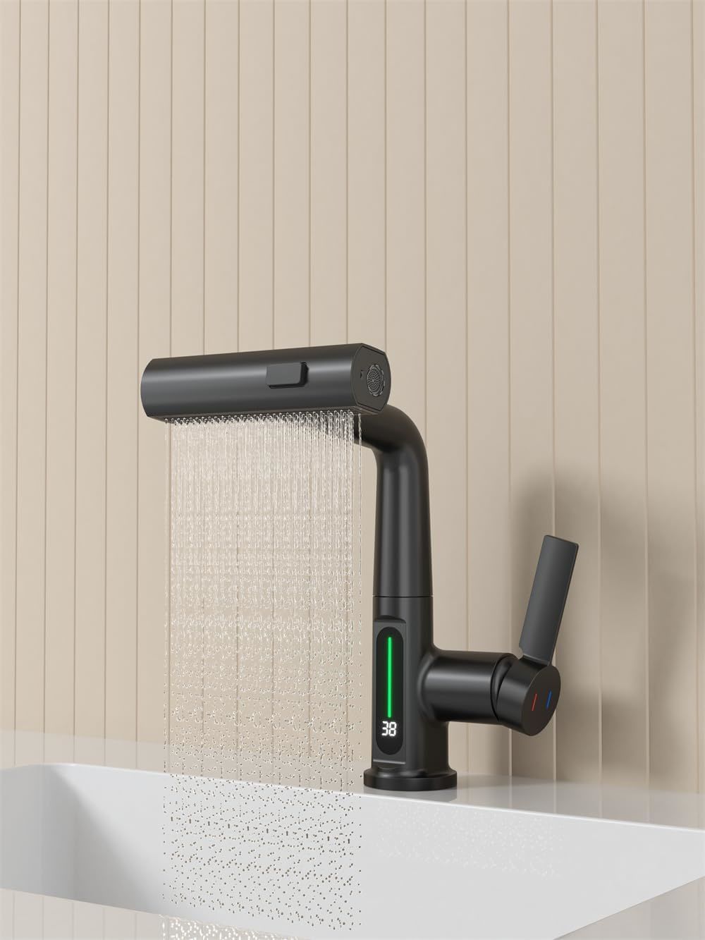 Pull-Out Lift LED Faucet