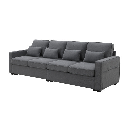 104\\\" 4-Seater Modern Linen Fabric Sofa