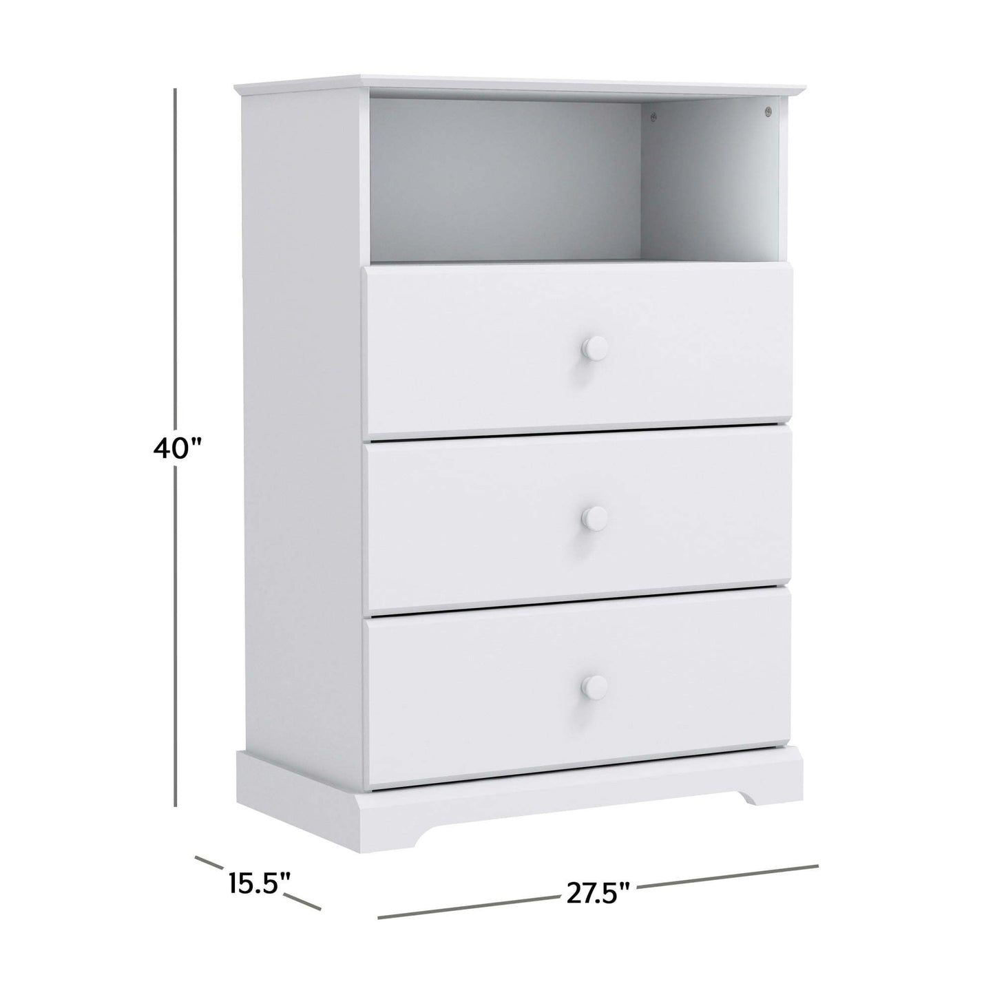 3-Drawer Kids Dresser with Storage Shelf