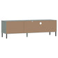 TV Stand with Metal Legs Gray Solid Wood Pine