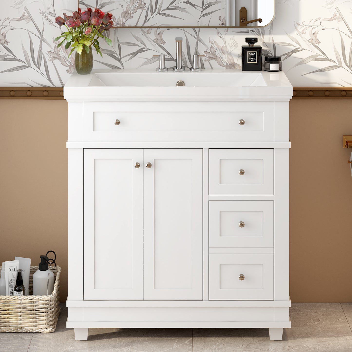 30" Bathroom Vanity White