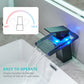 Waterfall Black Lavatory Faucet w LED