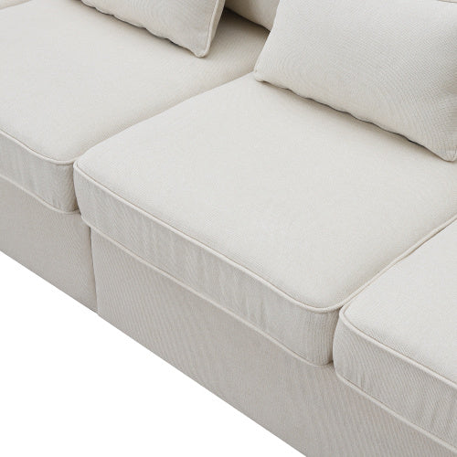 104\\\" 4-Seater Modern Linen Fabric Sofa