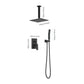 Matte Black Set Ceiling Mounted Rainfall Shower Head