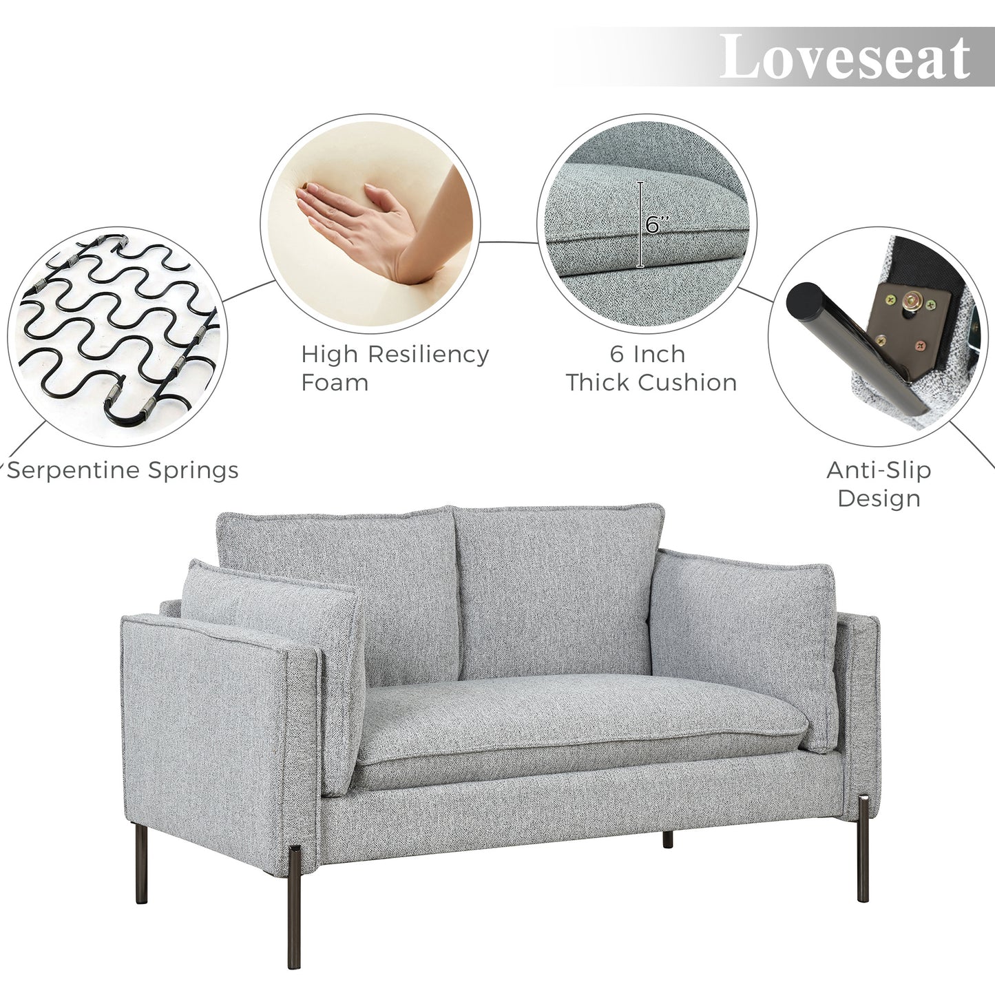 Modern Style Sofa Small Love Seats