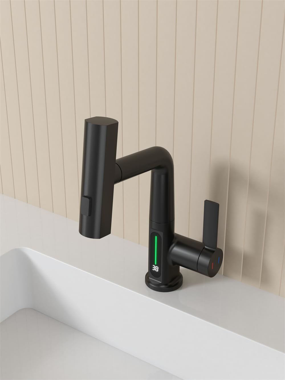 Pull-Out Lift LED Faucet