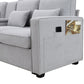 104\\\" 4-Seater Modern Linen Fabric Sofa