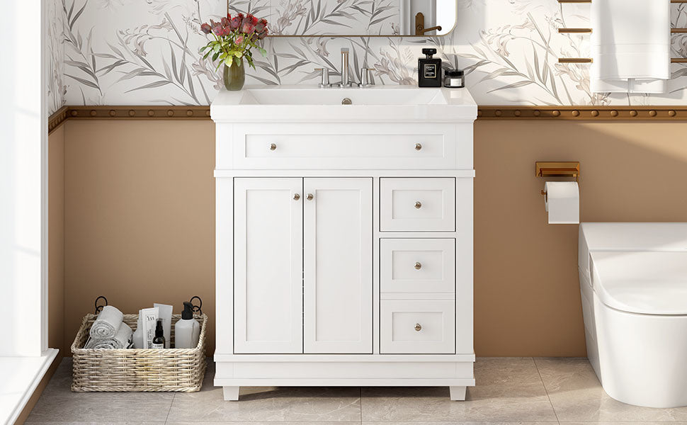 30" Bathroom Vanity White