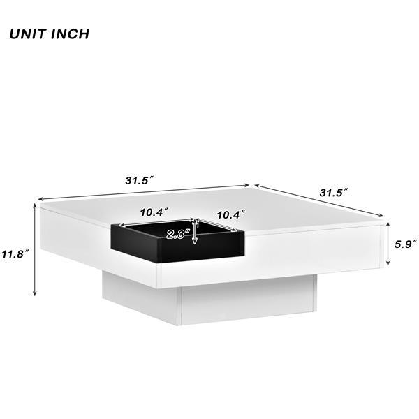 Minimalist Square Coffee Table LED