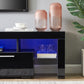 Black morden TV Stand with LED Lights;