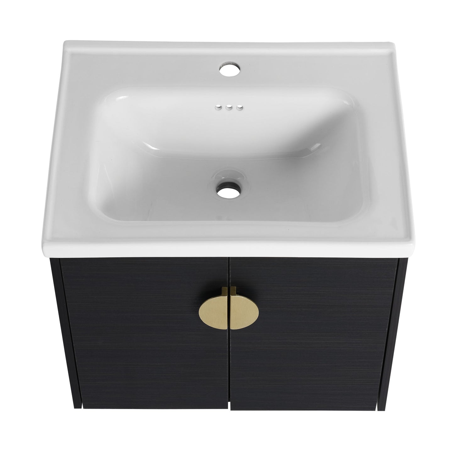 24" Black floating vanity