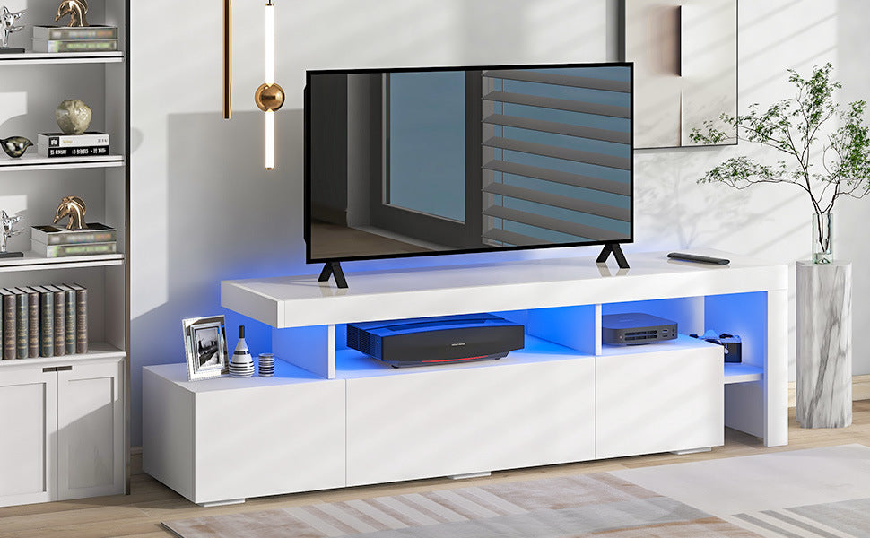 LED UV High Gloss Surface DVD Shelf, Up to 70 inch TV