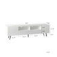 Modern White TV Stand;  16 Colors LED TV Stand w/Remote Control Lights