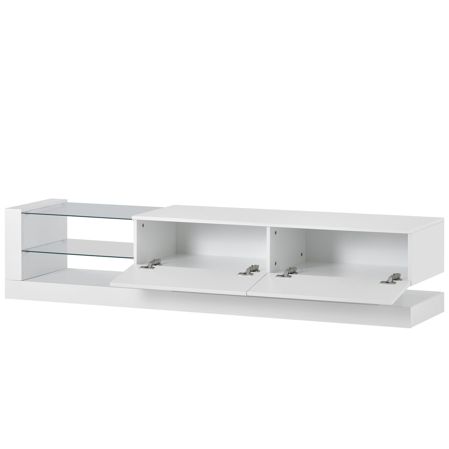 Two Media Storage, up to 75 Inch TV stand with LED