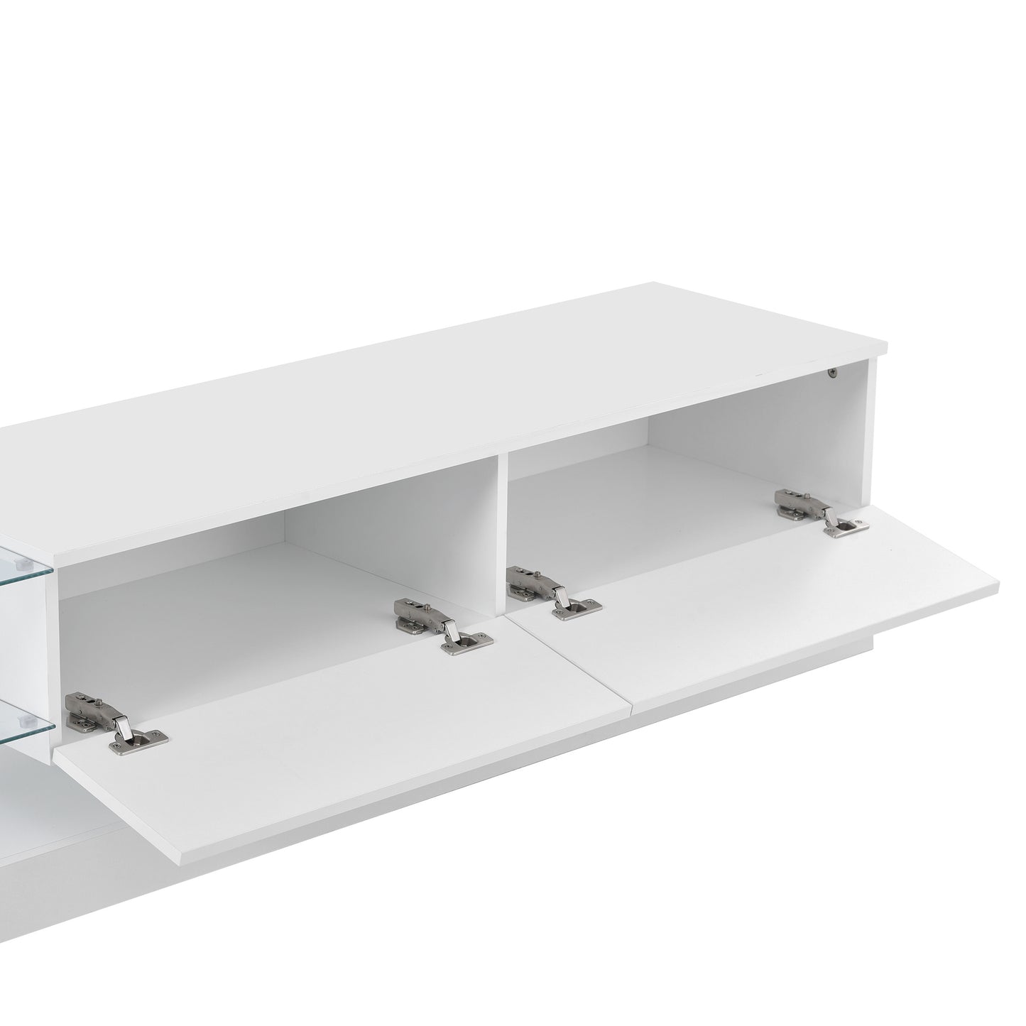 Two Media Storage, up to 75 Inch TV stand with LED